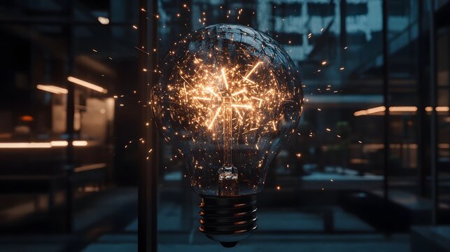 Brilliant Lightbulb Sparks Innovation Idea Concept
