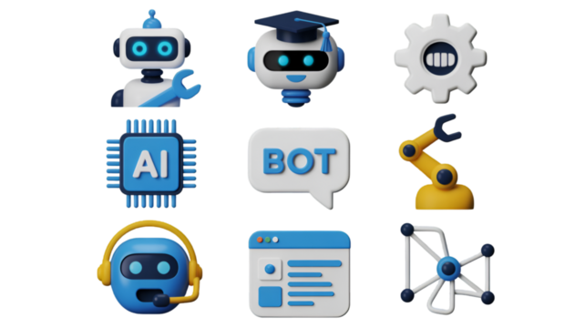 Futuristic AI and Robotics Icons Set