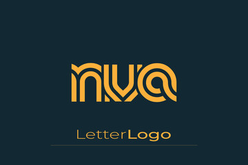 NVA Creative Unique Modern Letter Logo Design. Elegant Monogram Logo Design with Decorative Elements and Typography
