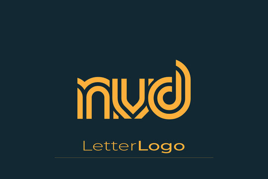 NVD Creative Unique Modern Letter Logo Design. Elegant Monogram Logo Design with Decorative Elements and Typography