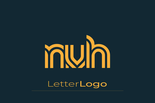 NVH Creative Unique Modern Letter Logo Design. Elegant Monogram Logo Design with Decorative Elements and Typography