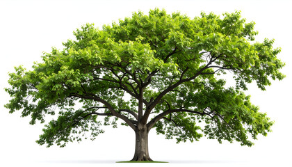 Obraz premium Green tree full of leaves isolated on white background. 