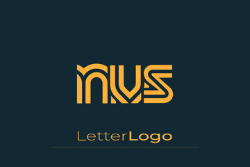 NVS Creative Unique Modern Letter Logo Design. Elegant Monogram Logo Design with Decorative Elements and Typography
