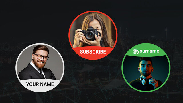 Round Profile Lower Third Overlay For Social Media Channels