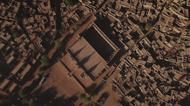 Mali &ndash; 4K Drone Aerial of Djenn&eacute; with Famous Great Mosque of Mud Architecture
