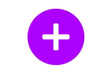 Obraz premium White plus sign icon on a purple circular background