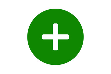 green plus add button icon over transparent background