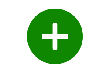 green plus add button icon over transparent background
