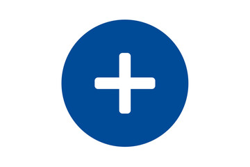 Obraz premium blue plus sign icon in circle representing add, create, positive, medical, or new item