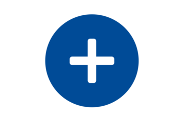 blue plus sign icon in circle representing add, create, positive, medical, or new item