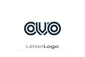 OVO Creative Unique Modern Letter Logo Design. Elegant Monogram Logo Design with Decorative Elements and Typography