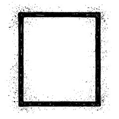 Vector of a Black Grunge Square Frame - Distressed Border or Emblem