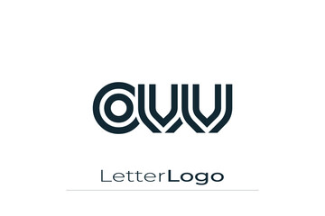 OVV Creative Unique Modern Letter Logo Design. Elegant Monogram Logo Design with Decorative Elements and Typography