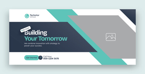 Marketing facebook cover web banner template