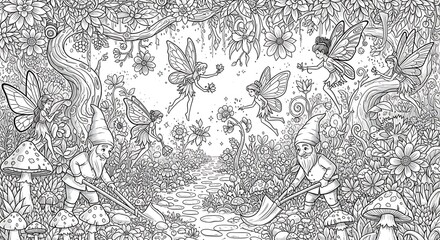 Naklejka premium Dancing Fairies in a Magical Forest Glade.