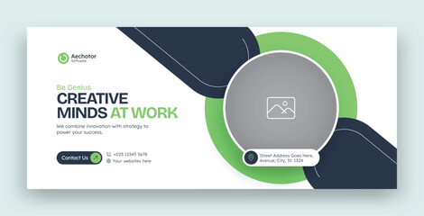 Marketing facebook cover web banner template