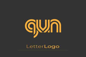 QVN Creative Unique Modern Letter Logo Design. Elegant Monogram Logo Design with Decorative Elements and Typography
