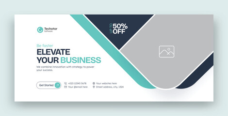 Marketing facebook cover web banner template