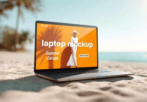 Summer travel concept mockup