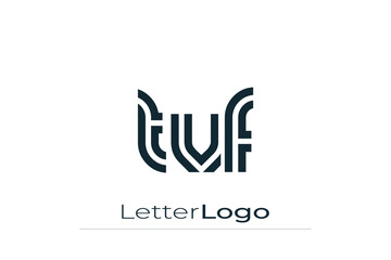 TVF Creative Unique Modern Letter Logo Design. Elegant Monogram Logo Design with Decorative Elements and Typography