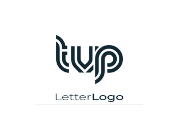 TVP Creative Unique Modern Letter Logo Design. Elegant Monogram Logo Design with Decorative Elements and Typography