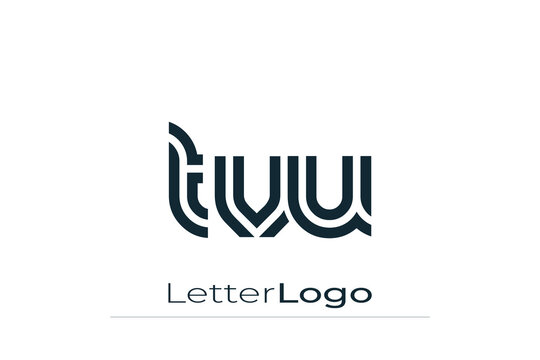 TVU Creative Unique Modern Letter Logo Design. Elegant Monogram Logo Design with Decorative Elements and Typography