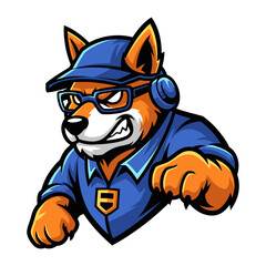 Fox Mascot in Uniform: A spirited fox character, donned in a professional uniform, showcases an energetic and determined expression, embodying confidence and expertise.