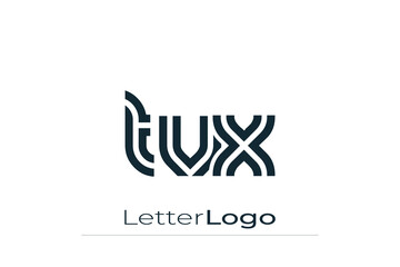 TVX Creative Unique Modern Letter Logo Design. Elegant Monogram Logo Design with Decorative Elements and Typography