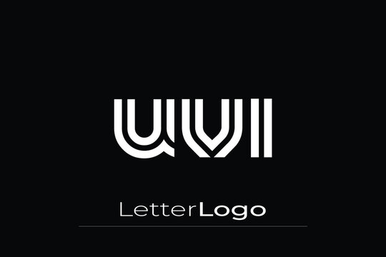 UVI Creative Unique Modern Letter Logo Design. Elegant Monogram Logo Design with Decorative Elements and Typography
