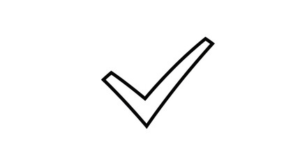 Check mark graphic symbol validation confirmation approval right sign correct choice task complete on transparent background
