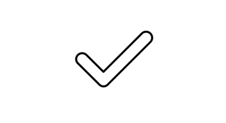 Check mark symbol right correct yes verified approved agreement validation confirmation graphic design icon on transparent background