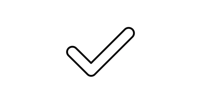 Check mark symbol right correct yes verified approved agreement validation confirmation graphic design icon on transparent background