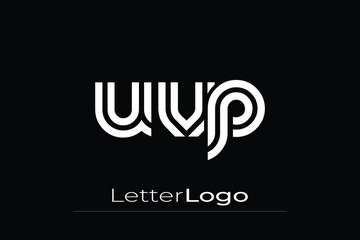 UVP Creative Unique Modern Letter Logo Design. Elegant Monogram Logo Design with Decorative Elements and Typography