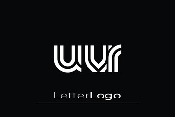 UVR Creative Unique Modern Letter Logo Design. Elegant Monogram Logo Design with Decorative Elements and Typography