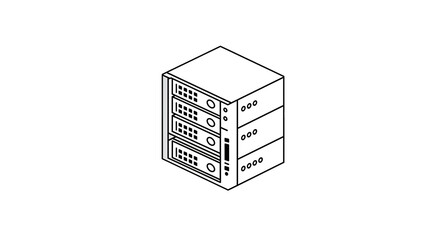 Server data center rack network storage computing technology database system mainframe information hardware on transparent background