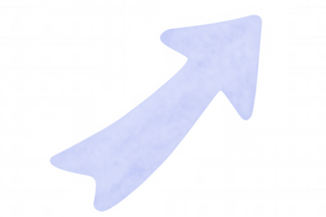 Light purple watercolor arrow pointing up isolated on transparent background, suggesting growth, progress, and positive direction