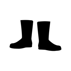 Black silhouette image showing a pair of rain boots side by side