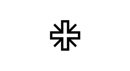 Obraz premium Geometric cross symbol design graphic shape abstract art sign illustration decorative element artistic on transparent background