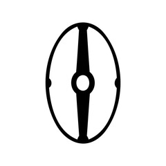 Simple Black and White Vector Illustration of a Traditional Roman Shield