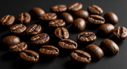 Fototapeta premium Roasted coffee beans aromatic coffee beans gourmet coffee beans dark coffee beans espresso coffee beans