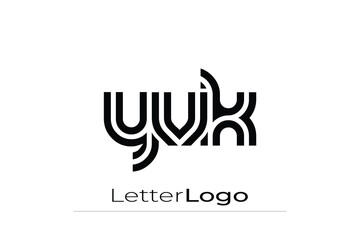 YVK Creative Unique Modern Letter Logo Design. Elegant Monogram Logo Design with Decorative Elements and Typography