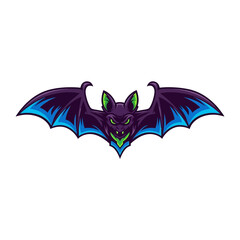 Dark Bat: A stylized, fearsome bat with open wings against a backdrop, perfect for illustrating the essence of Halloween or embodying a symbol of mystery. 