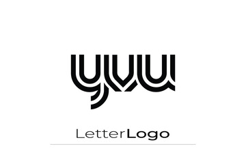 YVU Creative Unique Modern Letter Logo Design. Elegant Monogram Logo Design with Decorative Elements and Typography