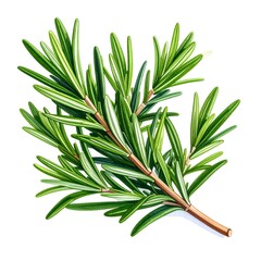 Obraz premium Fresh rosemary sprig, vibrant green