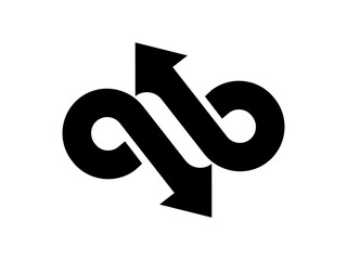 infinity logo with arrow - exchange logo design