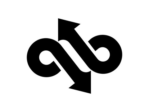 infinity logo with arrow - exchange logo design