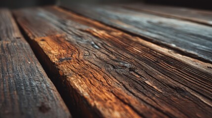Fototapeta premium Rustic Weathered Wooden Planks Close Up Texture