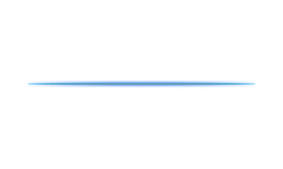 Glowing Blue Horizontal Line Element on Transparent Background