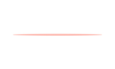 Single horizontal red line glowing softly on transparent background