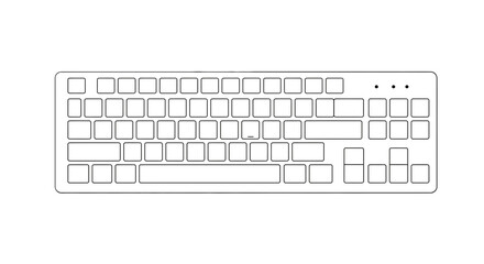 Keyboard vector illustration computer keyboard keys input device technology pc hardware peripheral equipment on transparent background